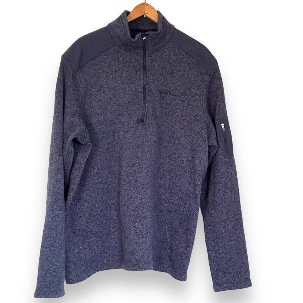 eddie bauer mens blue 1/4 Zip Pullover Sweater Size XL